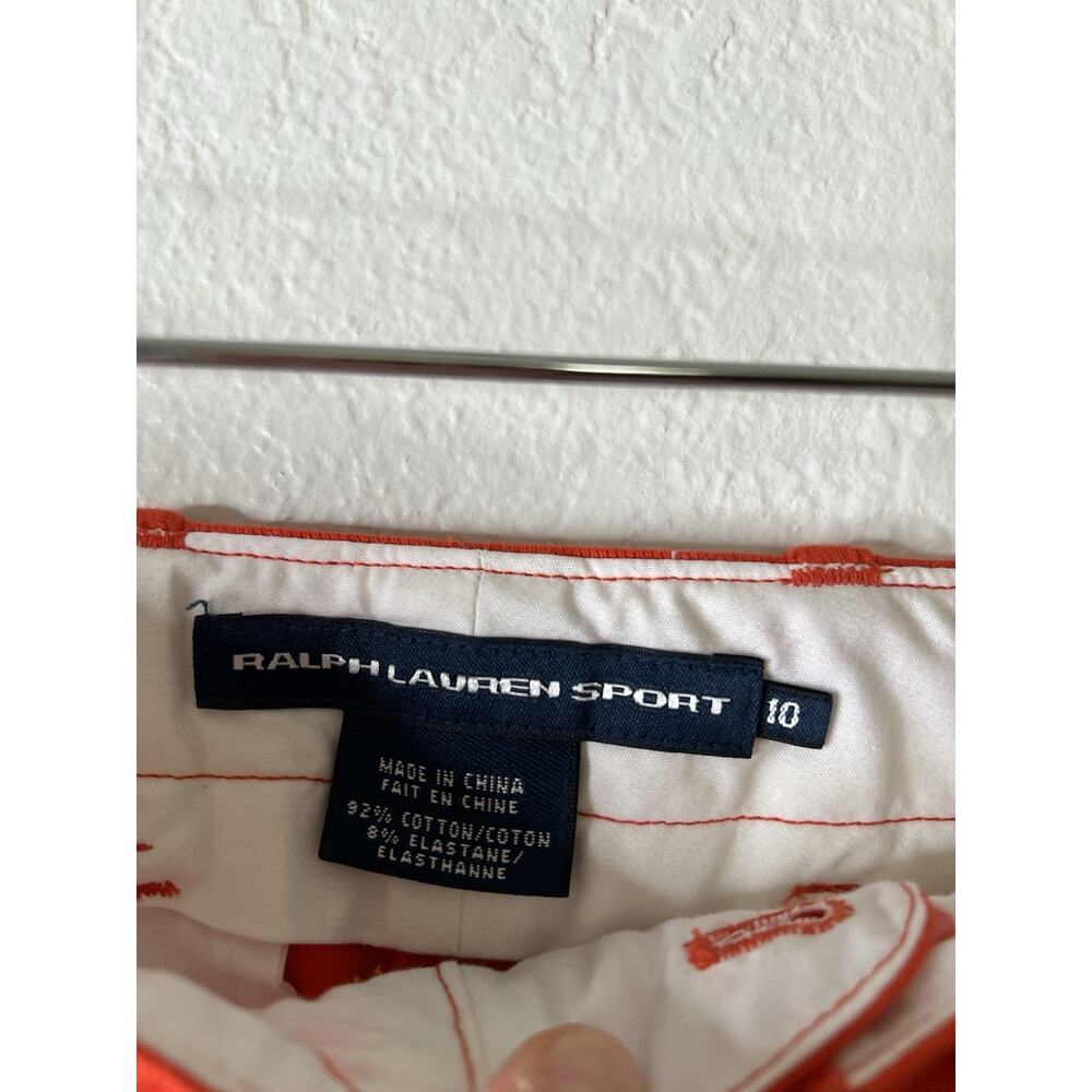 Ralph Lauren Vibrant Red Straight-Leg Riding Pants with Tan Suede Knee Patches - Picture 3 of 4